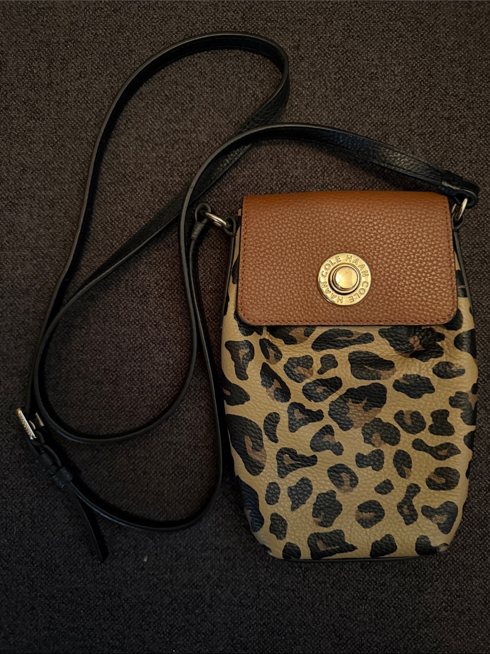 Cole Haan Leopard Cellphone Crossbody bag